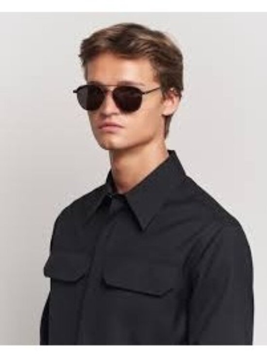 Saint Laurent SL531 011 Sunglasses Gold Aviator Frame, Green Lenses main image 6